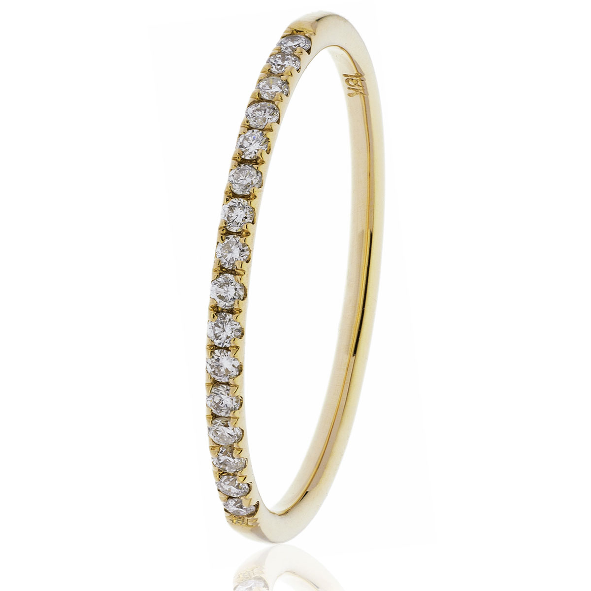 Diamond Half Eternity Ring 0.15ct, 18k Gold 1.7mm