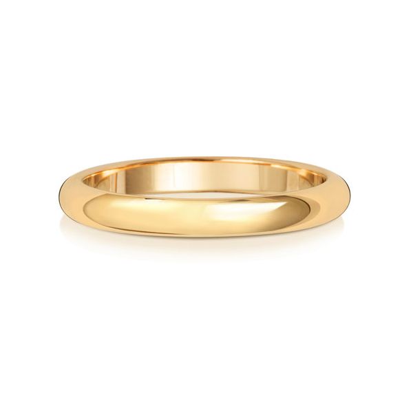 Wedding Ring D-Shape, 18k Gold 2.5mm