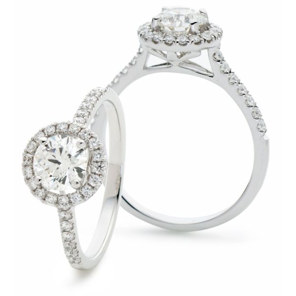 Single halo sale engagement ring