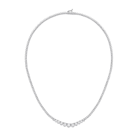 Full Diamond Set Graduating Necklace 10.00ct. G/Vs 18k White Gold