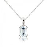 Mark Milton Aquamarine & Diamond Drop Pendant Necklace, 9k White Gold