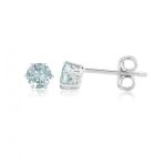 Mark Milton Aquamarine Six Claw Stud Earrings, 9k White Gold