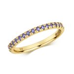 Natural Iolite Half Eternity Ring 0.24ct, 9k Gold