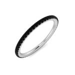 Petite Black Diamond Full Eternity Ring, 18k White Gold, 1.5mm