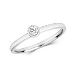 Petite Diamond Solitaire Ring in White Gold