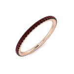 Petite Natural Ruby Full Eternity Ring, 18k Rose Gold, 1.5mm