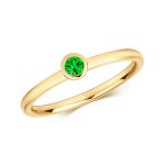 Petite Tsavorite Solitaire Ring in Yellow Gold