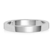 2.5mm Platinum Wedding Ring Flat Profile, Heavy Weight