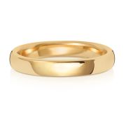 3mm Wedding Ring Soft Court Shape, 9k Gold, Heavy