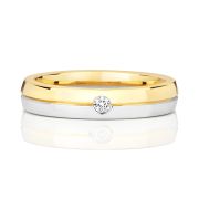 4.2mm Diamond Solitaire Two Tone Wedding Ring