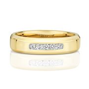 4.5mm Diamond Five Stone Wedding Ring, 9k Gold