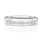 4mm Grain Set Diamond Wedding Ring in White Gold, 0.16ct