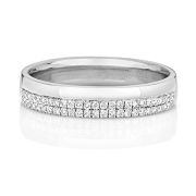 4mm Pave Set Diamond Wedding Ring 0.20ct. in 9k White Gold