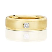 6mm Diamond Solitaire Wedding Ring, 9k Gold