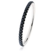 2mm Black Diamond Half Eternity Ring 0.26ct. 18k White Gold