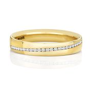 Channel Set Diamond Wedding Ring, 3.6mm in 9k Gold