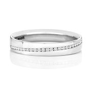 Channel Set Diamond Wedding Ring, 3.6mm in 9k White Gold