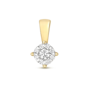 Diamond Brilliant Cluster Pendant 0.08ct, 9k Gold