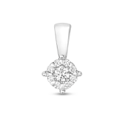 Diamond Brilliant Cluster Pendant 0.08ct, 9k White Gold