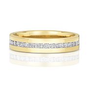Diamond Channel Set Half Eternity Wedding Ring 0.27ct, 9k Gold