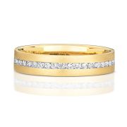 Diamond Channel Set Half Eternity Wedding Ring in Gold