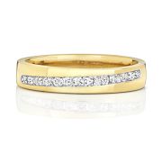 Diamond Cross-Over Wedding Ring, 9k Gold, 3.9mm
