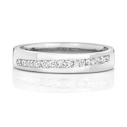 Diamond Cross-Over Wedding Ring, 9k White Gold, 3.9mm