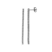 Diamond Drop Line Earrings 1.11ct, 18k White Gold