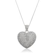 Diamond Pavé Heart Pendant 1.00ct, 9k White Gold