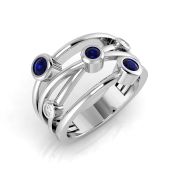 Diamond & Sapphire Dress Ring 0.54ct. Platinum