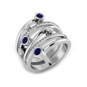 Diamond & Sapphire Dress Ring 0.73ct. Platinum