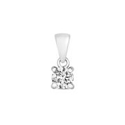 Diamond Solitaire Drop Pendant 0.25ct, 18k White Gold