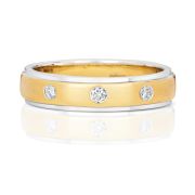 Diamond Trilogy Two Tone Wedding Ring, 0.09ct. 4.8mm