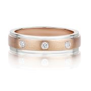 Diamond Trilogy Wedding Ring in White & Rose Gold