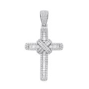 Pavé Set 2.00ct. Diamond Cross Pendant 18k White Gold