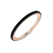 Petite Black Diamond Full Eternity Ring, 18k Rose Gold, 1.5mm