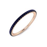 Petite Blue Sapphire Full Eternity Ring, 18k Rose Gold, 1.5mm