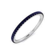 Petite Blue Sapphire Full Eternity Ring, 9k White Gold, 1.5mm