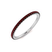 Petite Natural Ruby Full Eternity Ring, 18k White Gold, 1.5mm