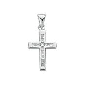 Princess Diamond Cross Pendant 0.44ct. G/VS in 18k White Gold