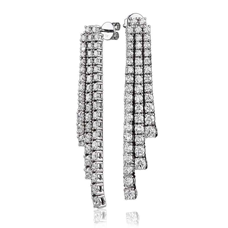 3 diamond drop earrings