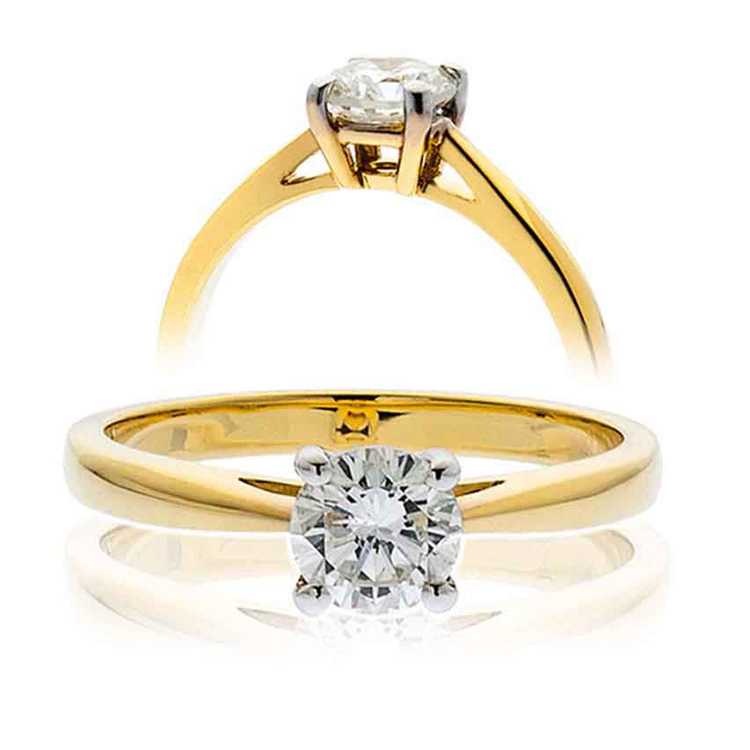 gold solitaire engagement ring